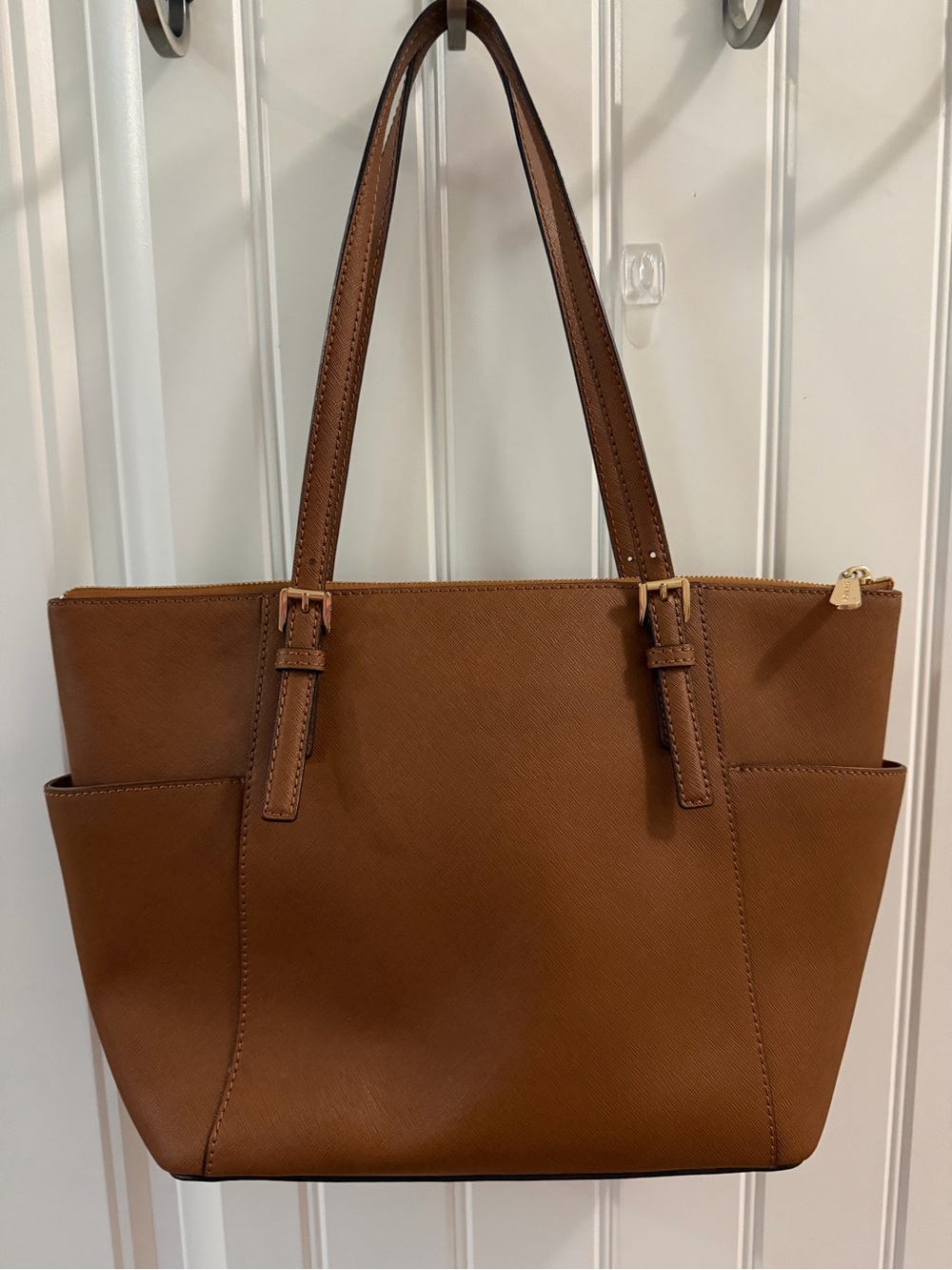 Michael Kors Cognac Tote with MK Charm - Picture 2 of 9